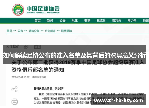 如何解读足协公布的准入名单及其背后的深层意义分析