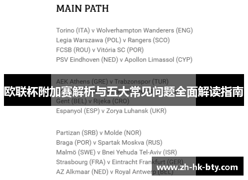 欧联杯附加赛解析与五大常见问题全面解读指南